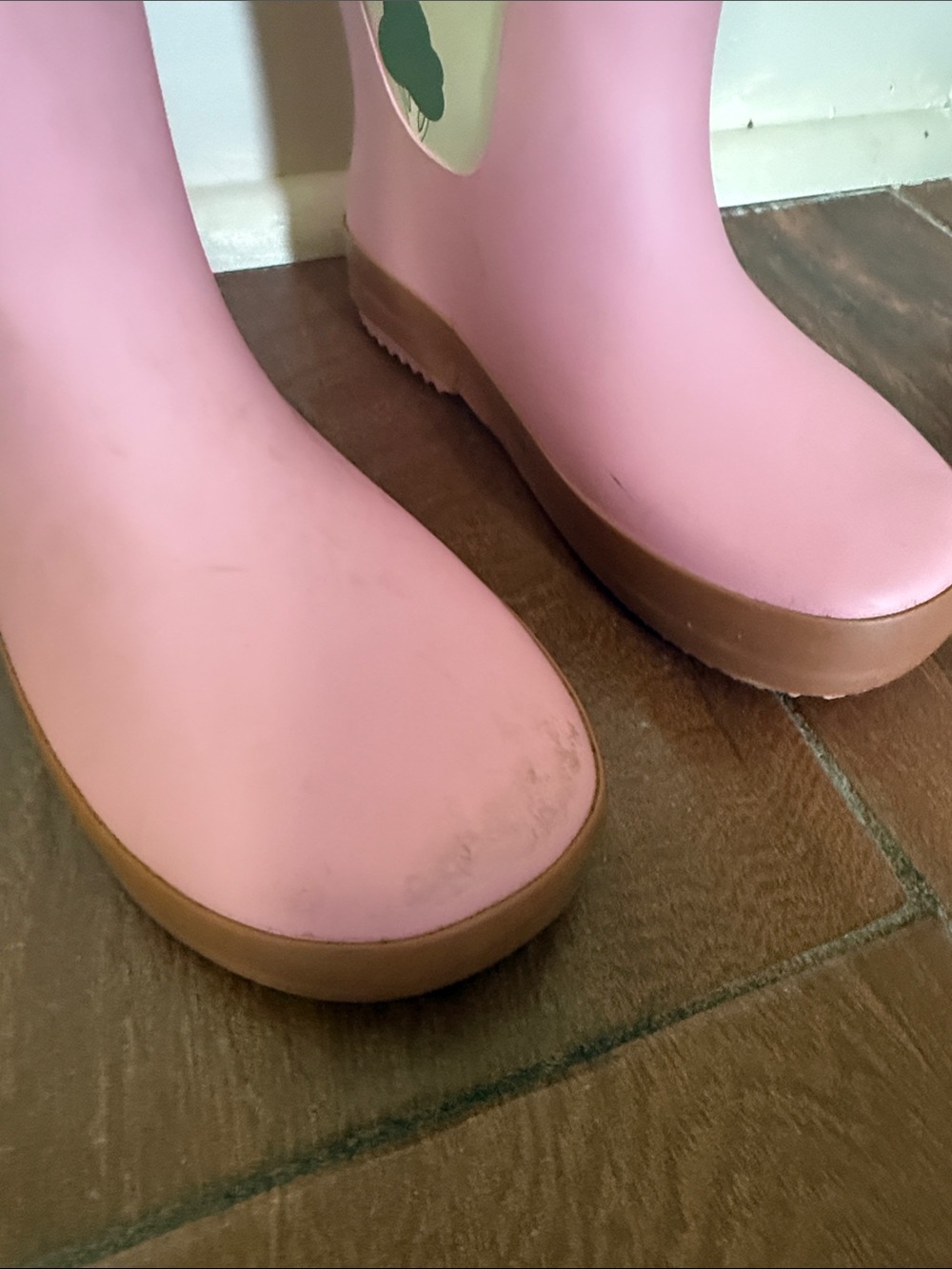 Kids Pink Waterproof Rain Boots with Tree Motif - Picture 3 of 9